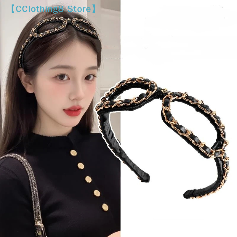 Sunglass Retainer Cord - Vintage Chain Leather Headband Hollow Sunglasses