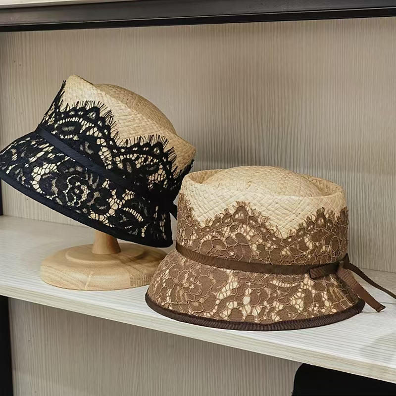 Fashion Japanese New Lace Deco - Bucket Hat Straw incelemesi ve fiyatı