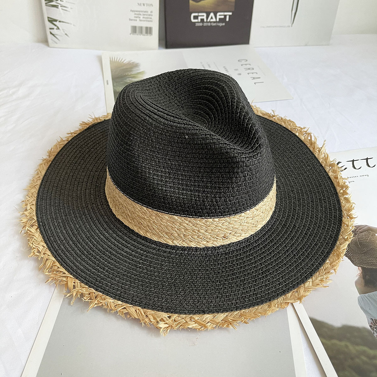 Fringed Brim Panama Hat Wide B - Bucket Hat Straw incelemesi ve fiyatı