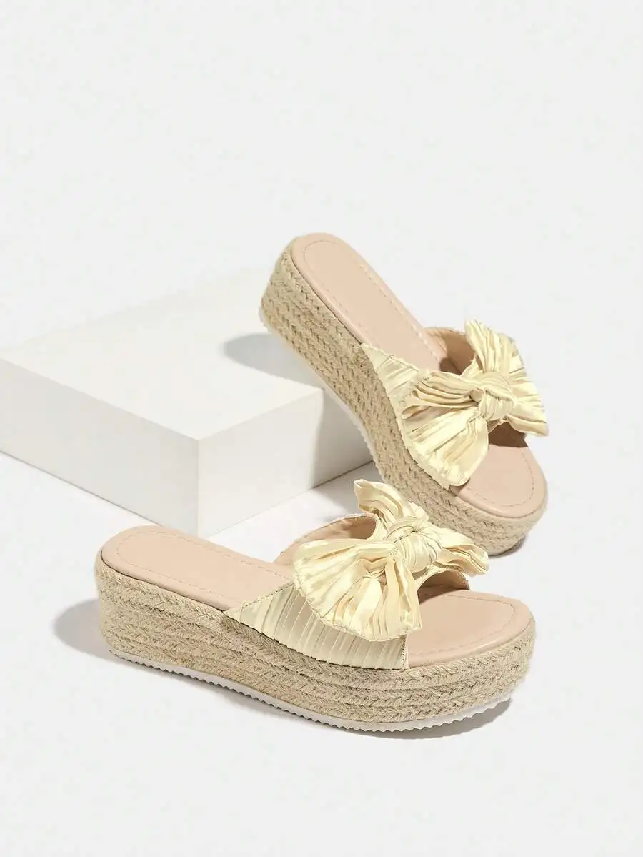 Pleated Satin Bow Espadrille P - Espadrille Slip On incelemesi ve fiyatı
