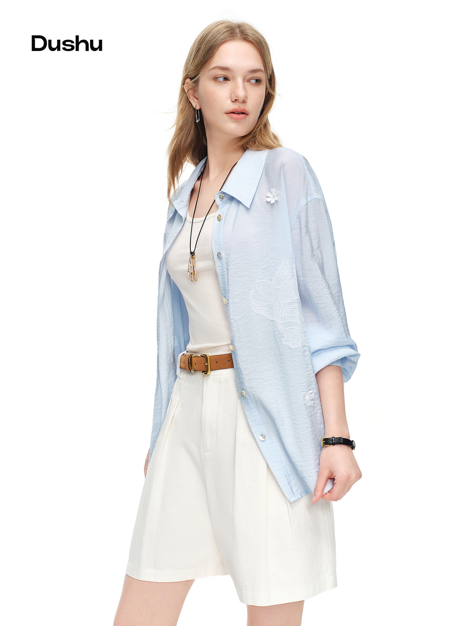 DUSHU 2026 Summer Women's Ligh - Resort Shirt Floral incelemesi ve fiyatı