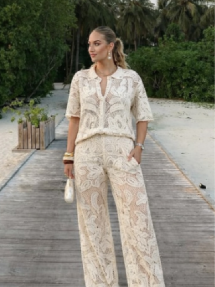 Women's Stylish 2 Piece Set Cr - Resort Shirt Floral incelemesi ve fiyatı