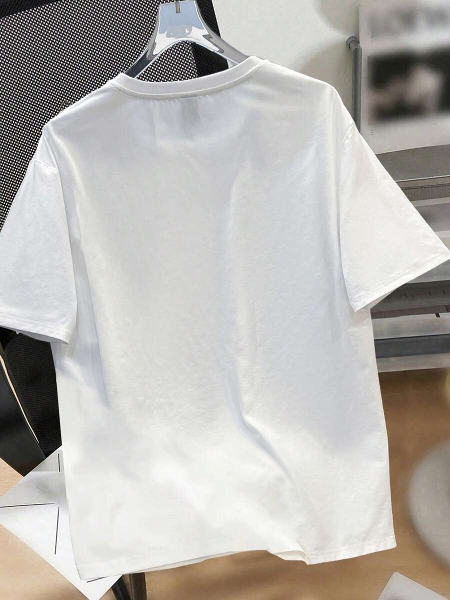 Men's White Loose Fit Graphic  - Tee Graphic Print incelemesi ve fiyatı