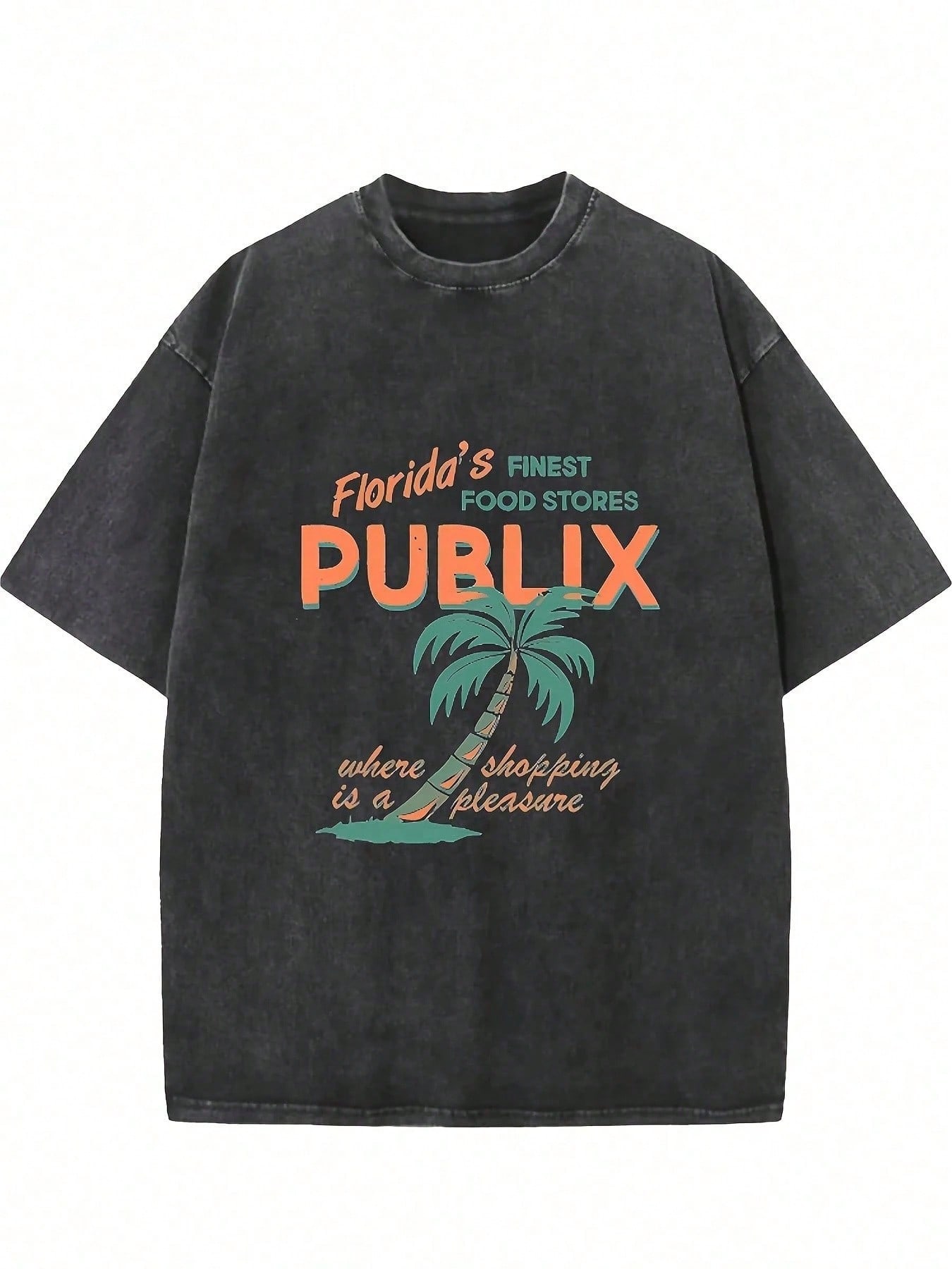 Black Washed Graphic Tee with  - Tee Graphic Print incelemesi ve fiyatı