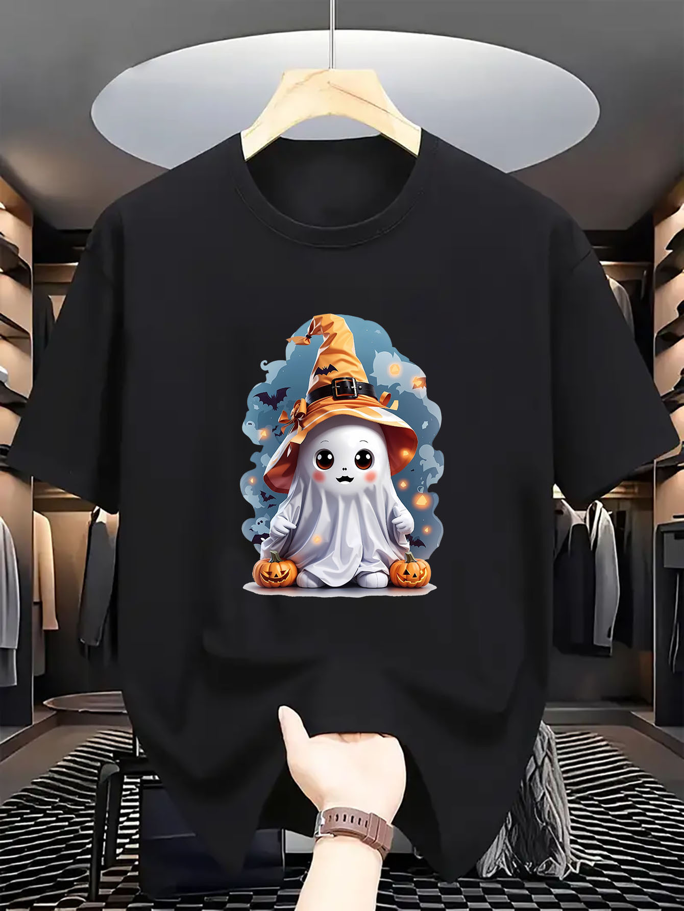 Halloween Cute Ghost Wizard Pu - Linen Shirt Breathable incelemesi ve fiyatı