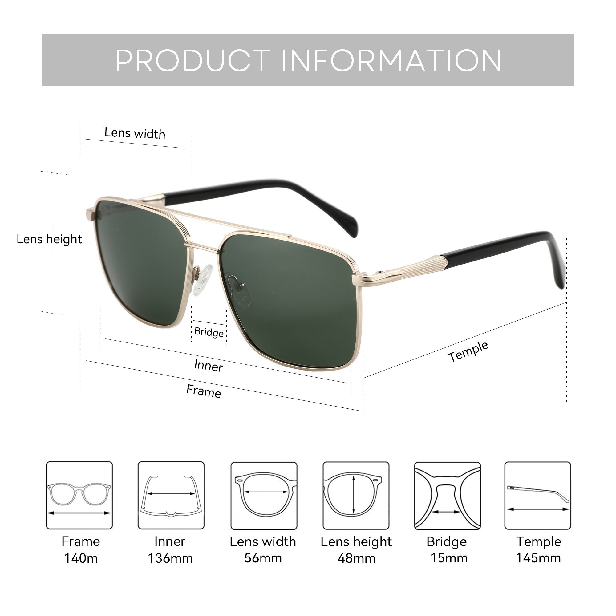 BLUEMOKY L Size Fashion Metal  - Sunglasses Aviator Polarized incelemesi ve fiyatı