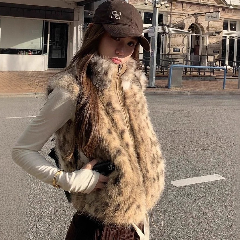 Women Faux Fur Vest Coats Shor - Short Linen Drawstring incelemesi ve fiyatı