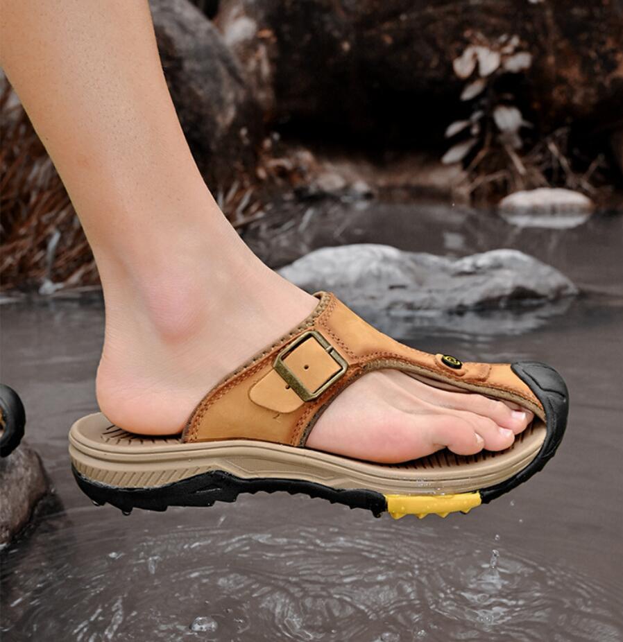 Genuine Leather Sandals Men Br - Flip Flop Leather Men incelemesi ve fiyatı