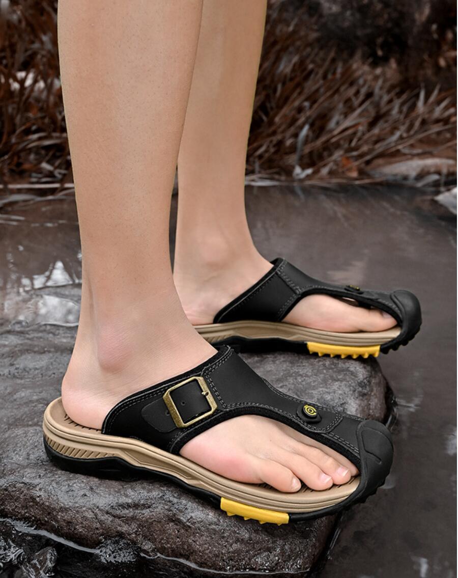 Genuine Leather Sandals Men Br - Flip Flop Leather Men incelemesi ve fiyatı