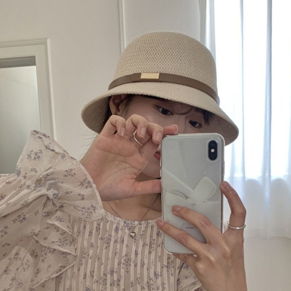Korean PU Leather Belt Women S - Bucket Hat Straw incelemesi ve fiyatı