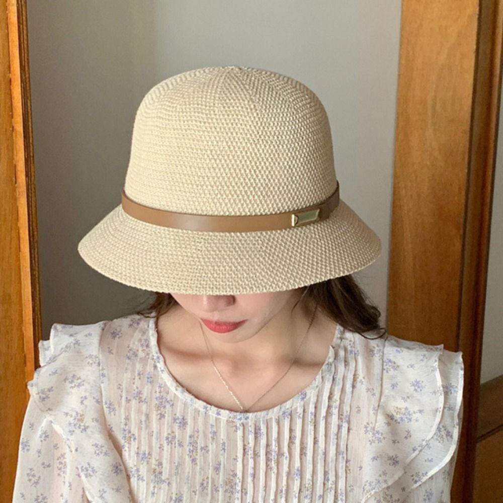 Korean PU Leather Belt Women S - Bucket Hat Straw incelemesi ve fiyatı