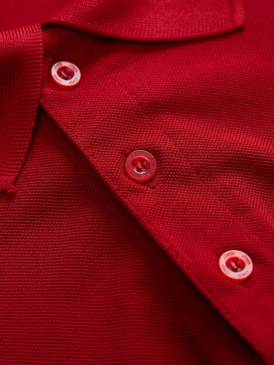 Men's Solid Red Pique Polo Shi - Polo Shirt Pique incelemesi ve fiyatı