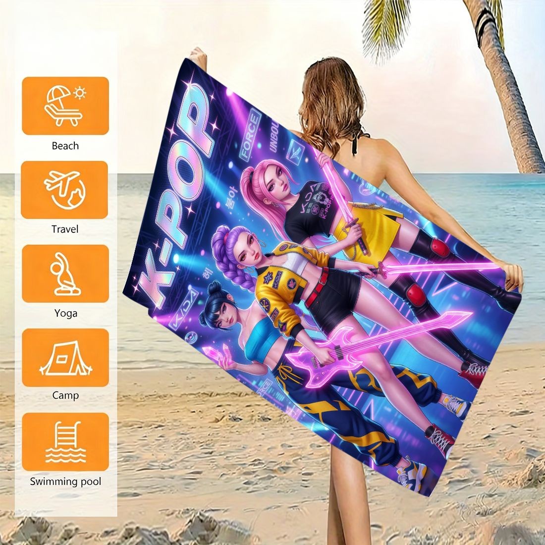K-Pop Idol Print Large Size Be - Beach Towel Large incelemesi ve fiyatı