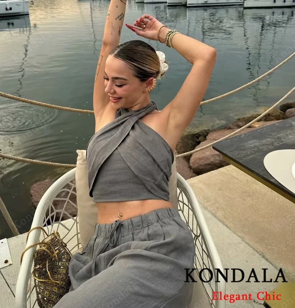 KONDALA Sexy Casual Crossover  - Short Linen Drawstring incelemesi ve fiyatı
