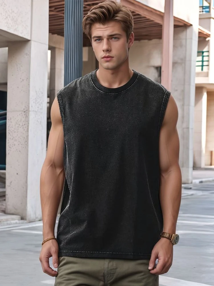 2025 Summer New Men's Washed C - Tank Top Muscle incelemesi ve fiyatı