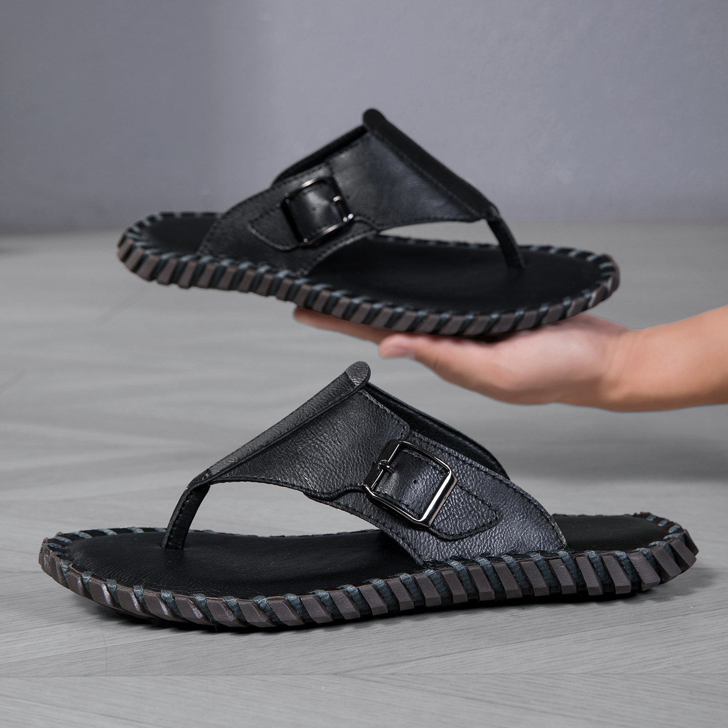 2026 Summer New Men's Plus Siz - Flip Flop Leather Men incelemesi ve fiyatı