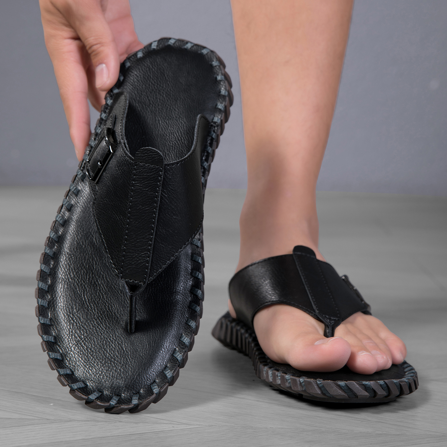 2026 Summer New Men's Plus Siz - Flip Flop Leather Men incelemesi ve fiyatı