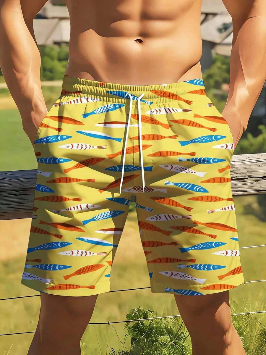 Colorful Fish Pattern Swim Tru - Swim Trunk Quick Dry incelemesi ve fiyatı