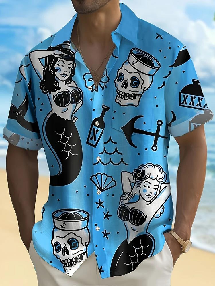 Summer Men's Fashion Casual So - Resort Shirt Floral incelemesi ve fiyatı