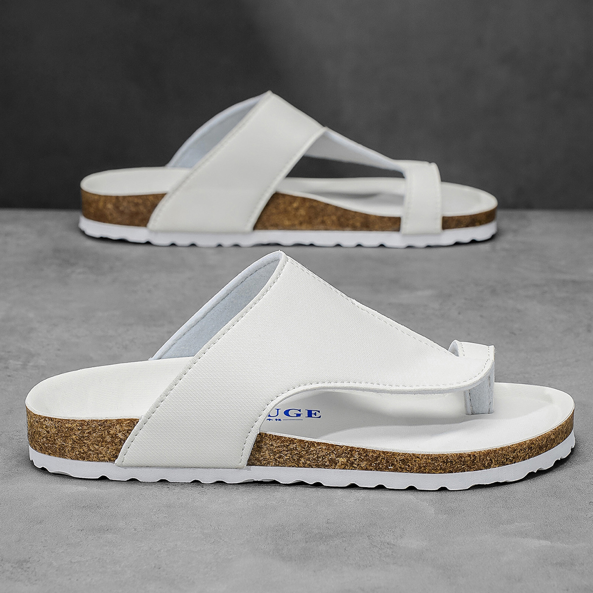 Big Size 48 49 Cork Slippers M - Flip Flop Leather Men incelemesi ve fiyatı