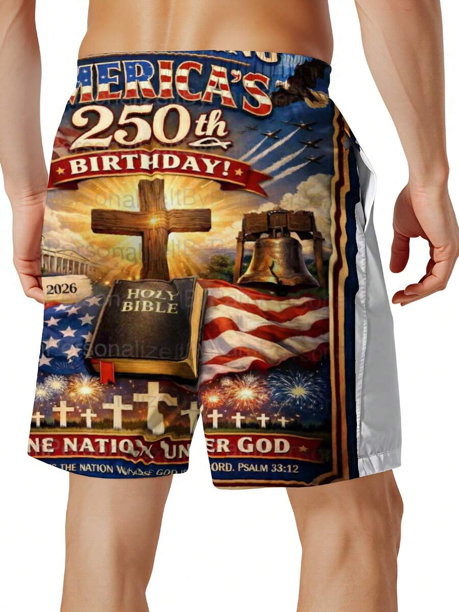 Mens Patriotic Swim Trunks 250 - Swim Trunk Quick Dry incelemesi ve fiyatı