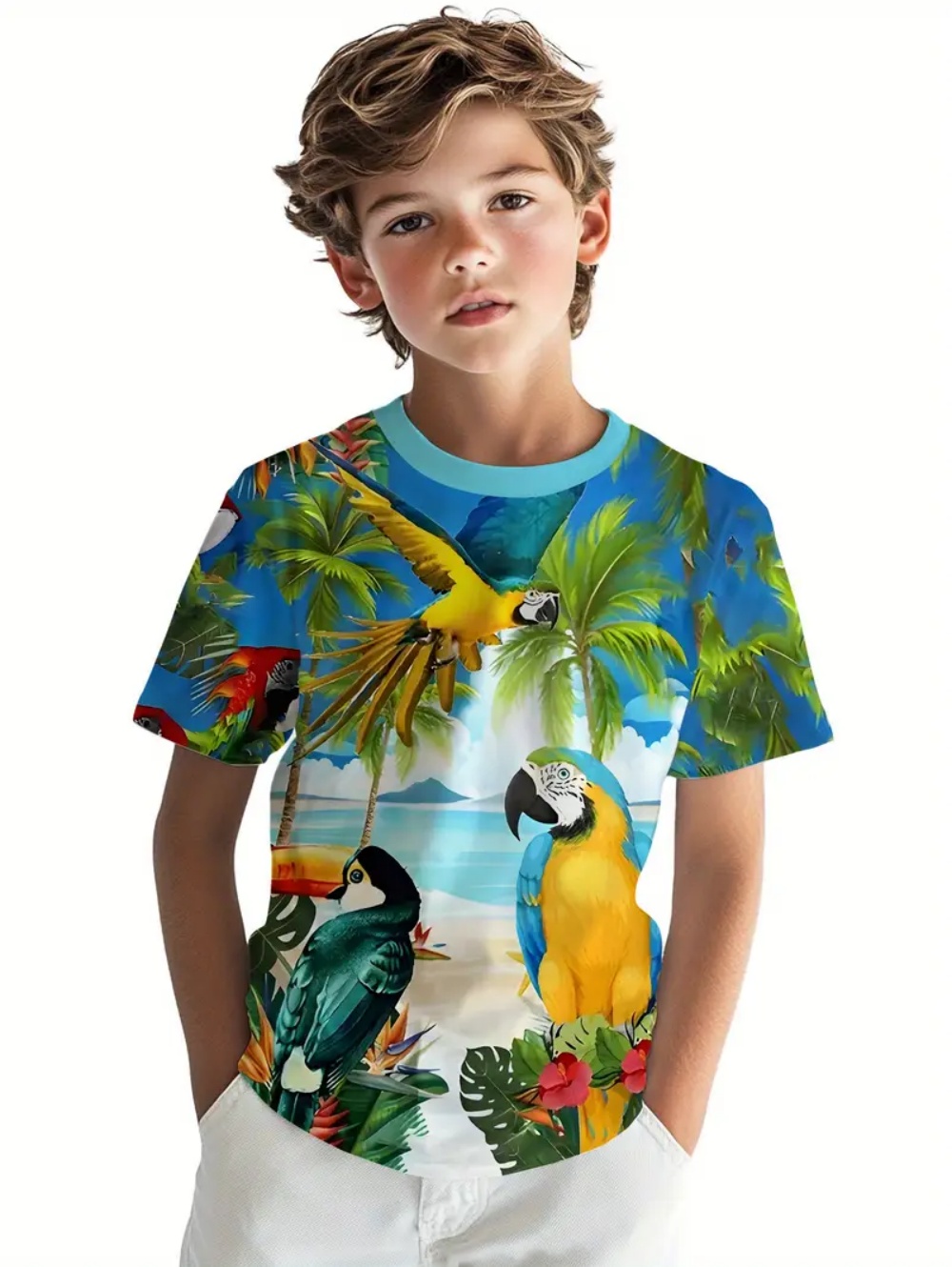 Kids' Tropical Macaw Parrots B - Tee Graphic Print incelemesi ve fiyatı