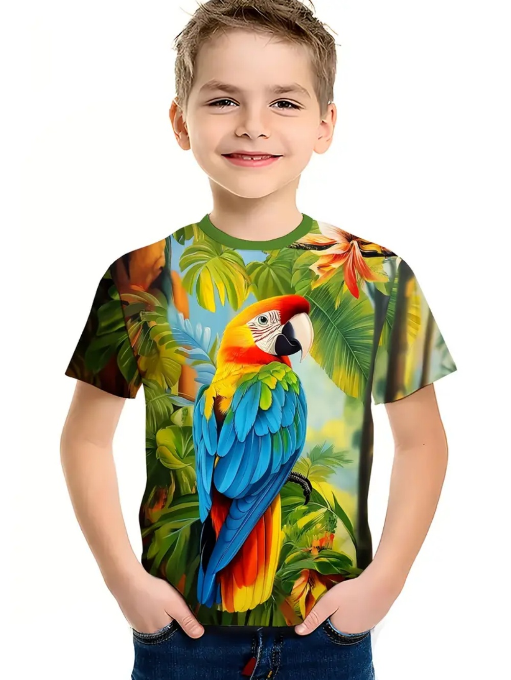 Kids' Tropical Macaw Parrots B - Tee Graphic Print incelemesi ve fiyatı