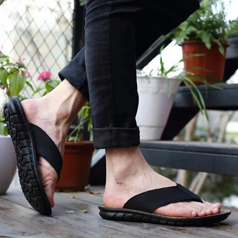 Summer Shoes Men Slippers Genu - Flip Flop Leather Men incelemesi ve fiyatı