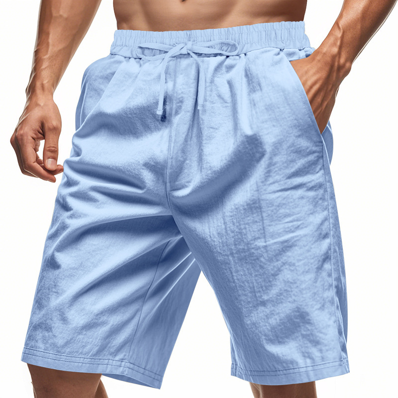 2026 New Men Cotton Linen Beac - Short Linen Drawstring incelemesi ve fiyatı