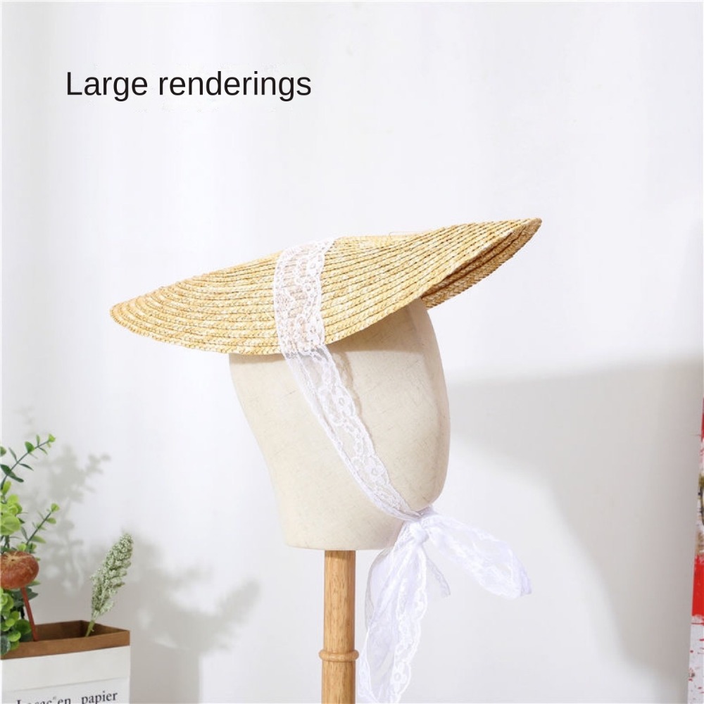 French Style Lolita Straw Hat  - Bucket Hat Straw incelemesi ve fiyatı