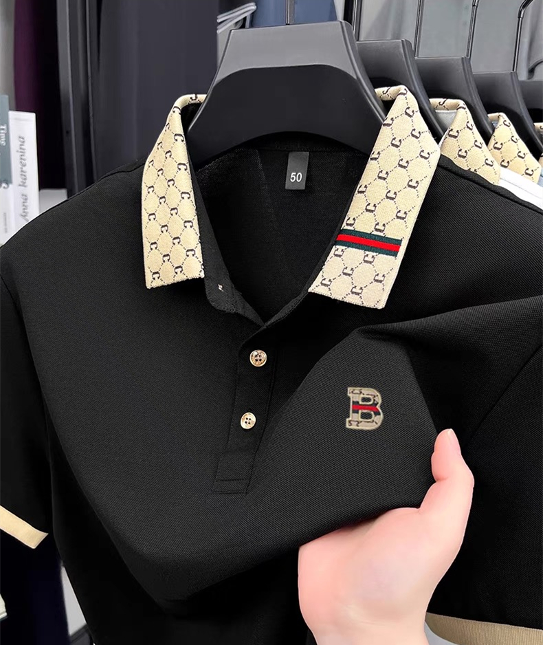 Luxury brand B letter embossed - Polo Shirt Pique incelemesi ve fiyatı