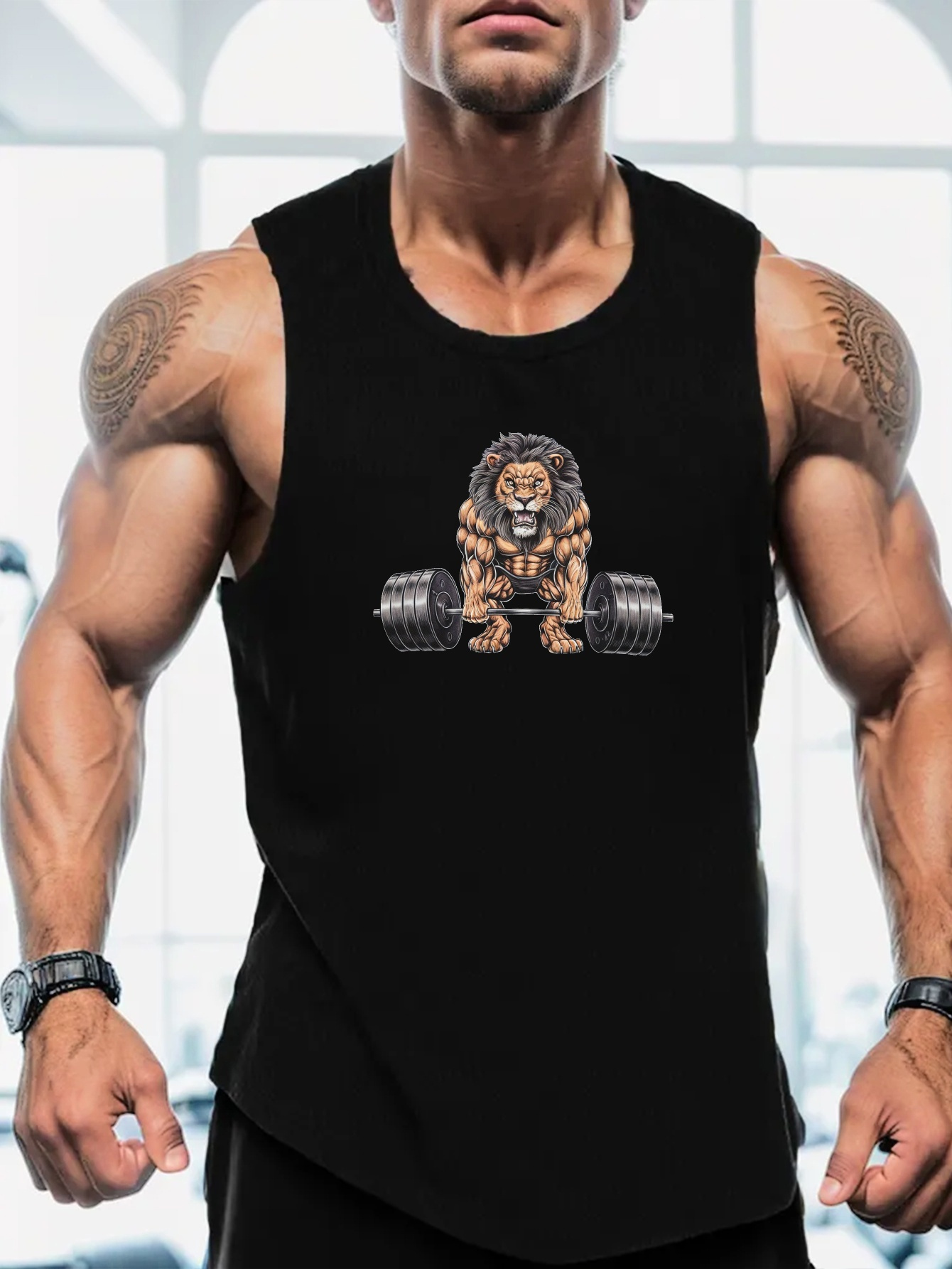 Muscle Lion Barbell Print Men' - Tank Top Muscle incelemesi ve fiyatı