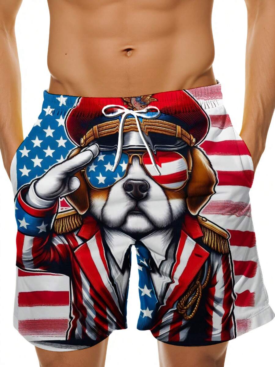 Patriotic Dog American Flag Sw - Swim Trunk Quick Dry incelemesi ve fiyatı