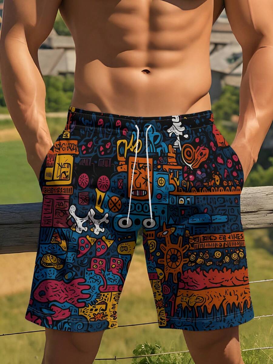 Mens Beach Shorts 3D Digital P - Swim Trunk Quick Dry incelemesi ve fiyatı