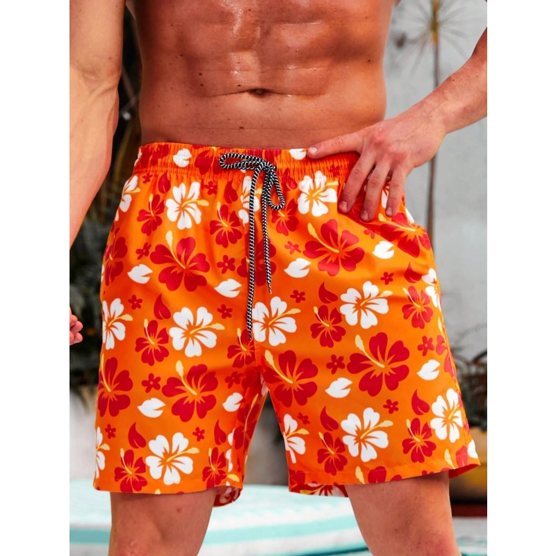 Colorful Flower Graphic Swim T - Trunks Board Surf incelemesi ve fiyatı
