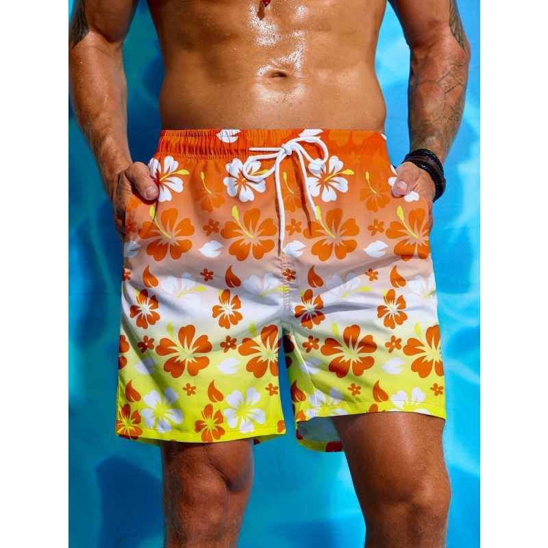 Colorful Flower Graphic Swim T - Trunks Board Surf incelemesi ve fiyatı