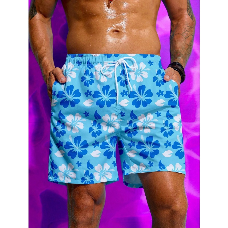 Colorful Flower Graphic Swim T - Trunks Board Surf incelemesi ve fiyatı