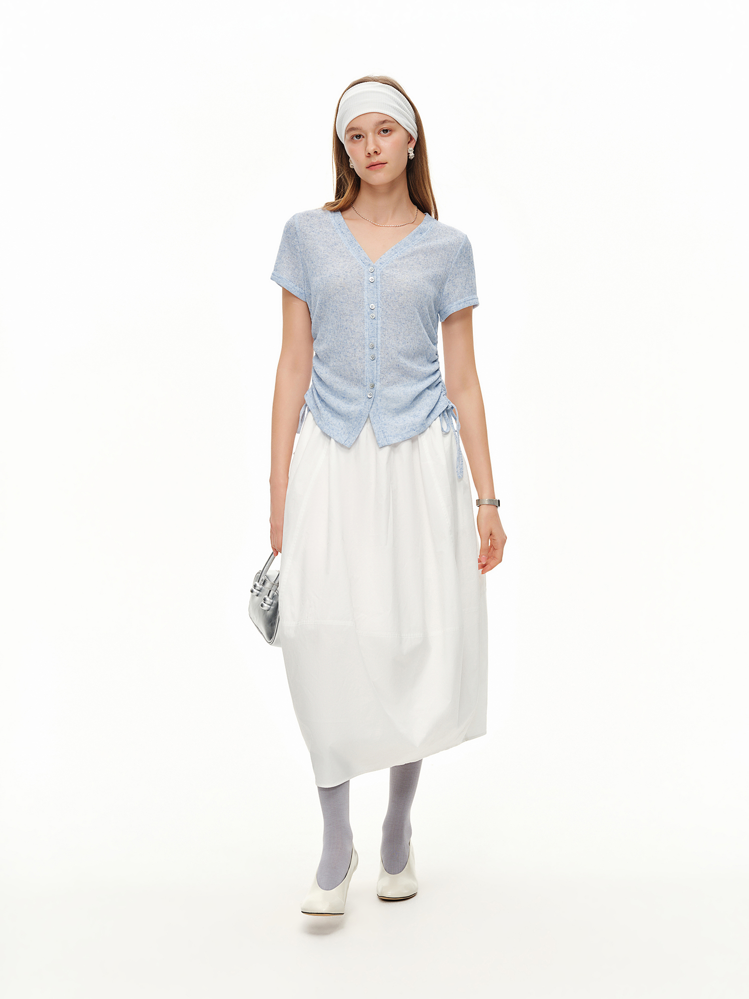 DUSHU Lightweight V-neck Linen - Short Linen Drawstring incelemesi ve fiyatı