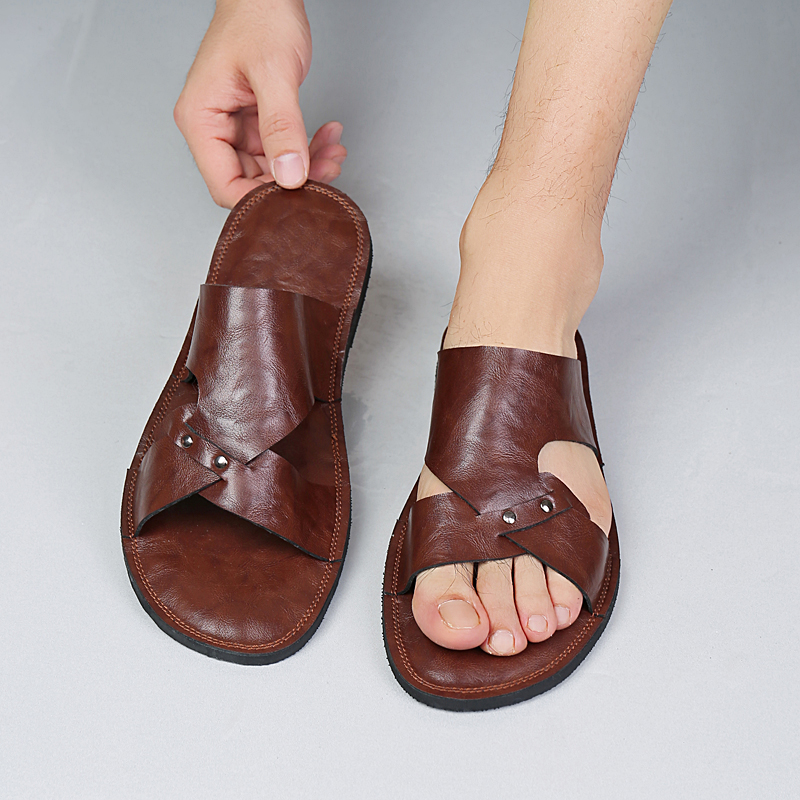 Handmade Leather Slippers Men  - Flip Flop Leather Men incelemesi ve fiyatı