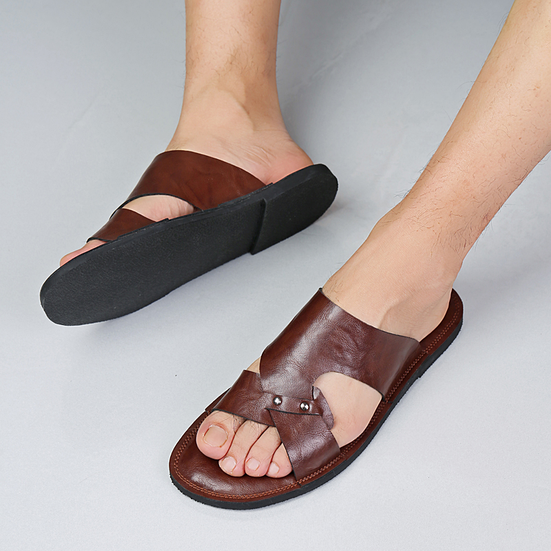 Handmade Leather Slippers Men  - Flip Flop Leather Men incelemesi ve fiyatı