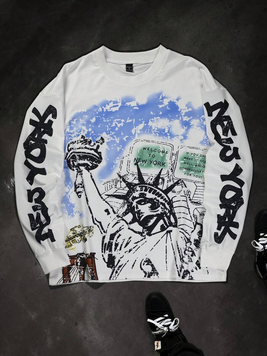 Men's Graphic Print Long Sleev - Tee Graphic Print incelemesi ve fiyatı