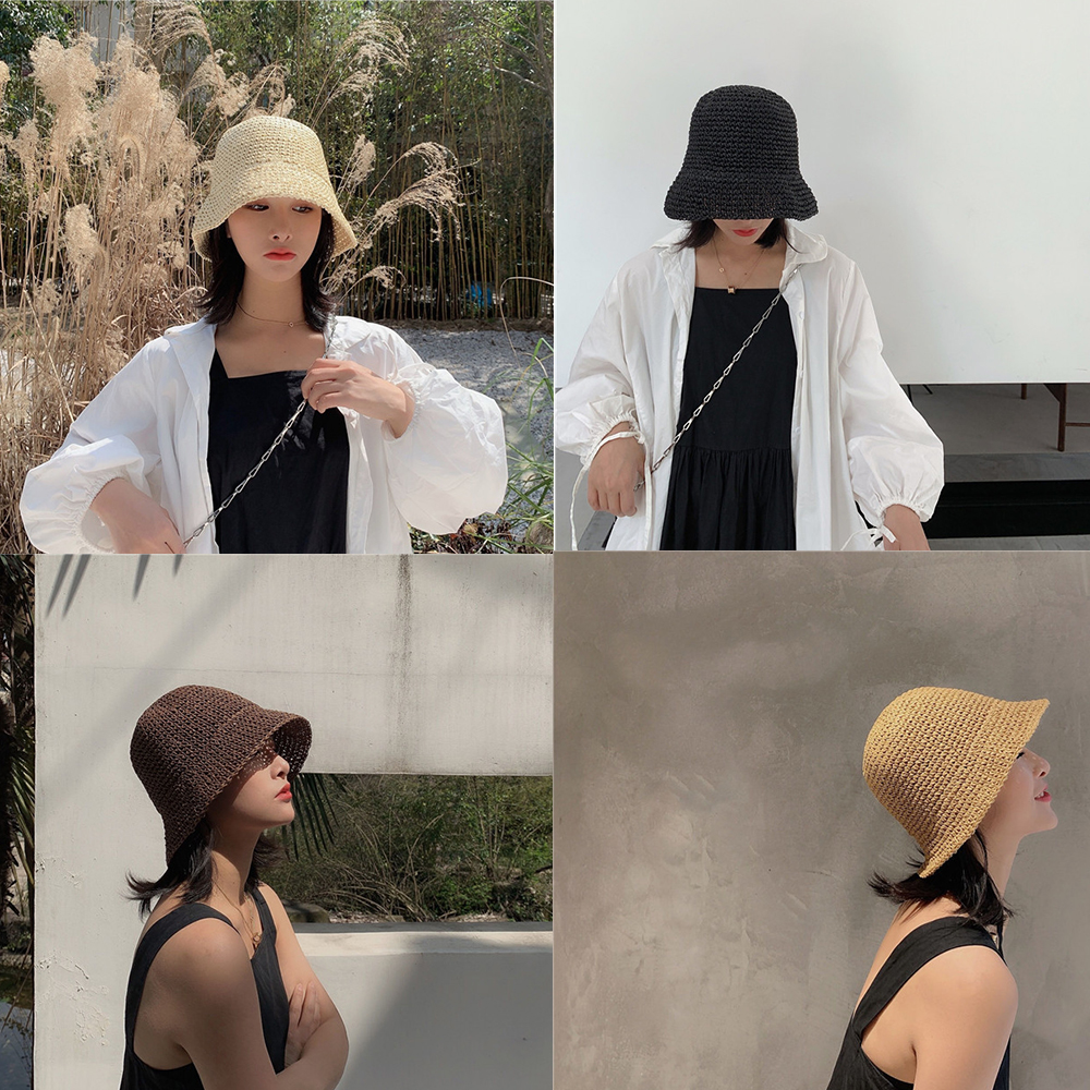Hot Women's Fashion Summer Cap - Bucket Hat Straw incelemesi ve fiyatı