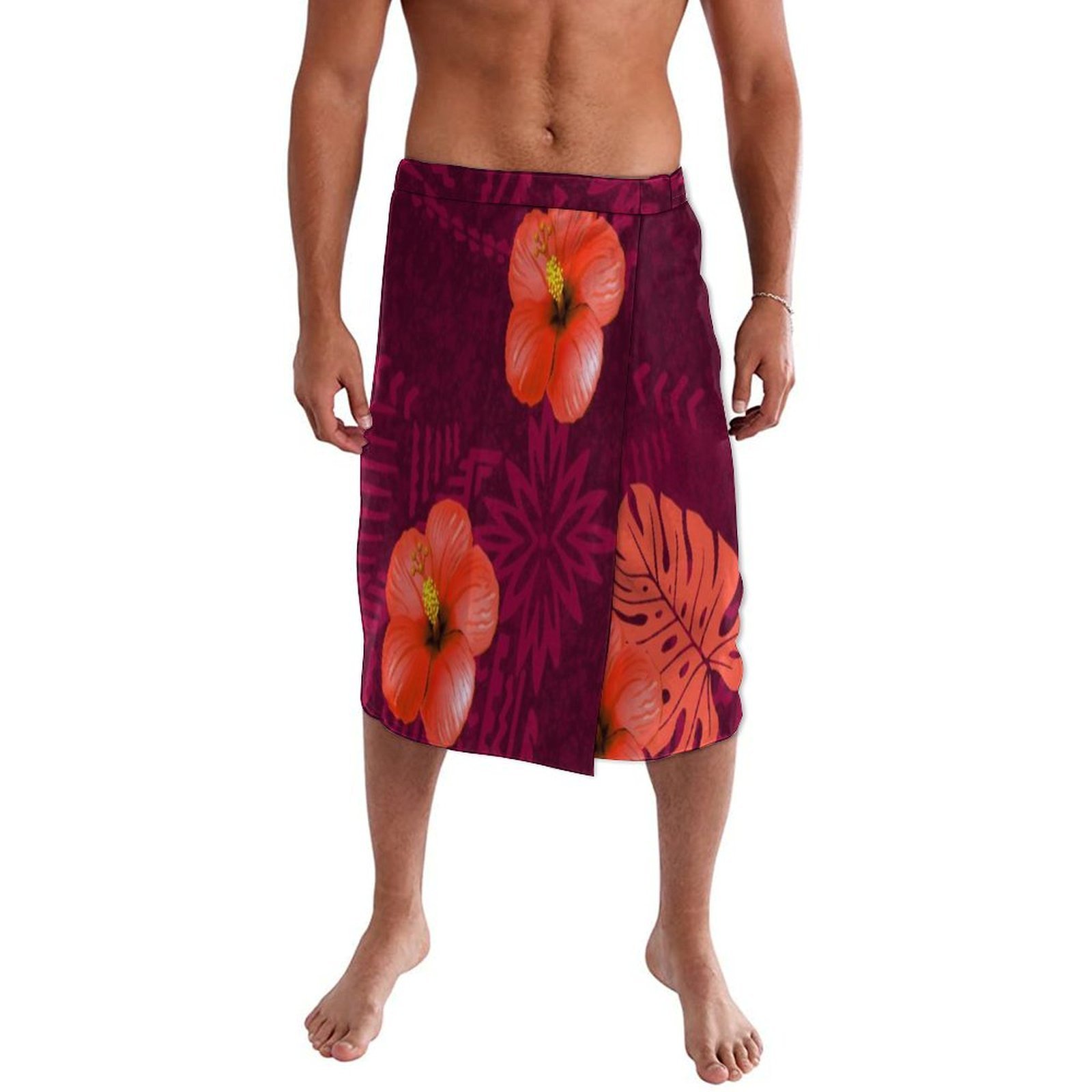 Blue Floral Polynesian Beach W - Sarong Men Wrap incelemesi ve fiyatı