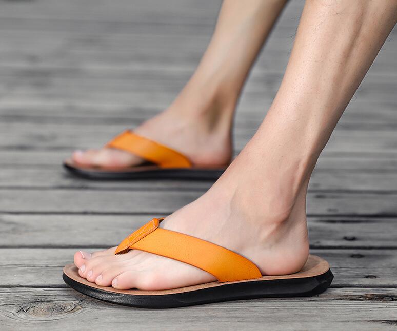 New Men's Shoes Leather Flip-f - Flip Flop Leather Men incelemesi ve fiyatı