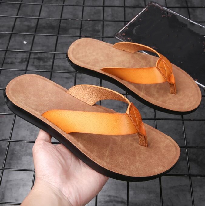 New Men's Shoes Leather Flip-f - Flip Flop Leather Men incelemesi ve fiyatı