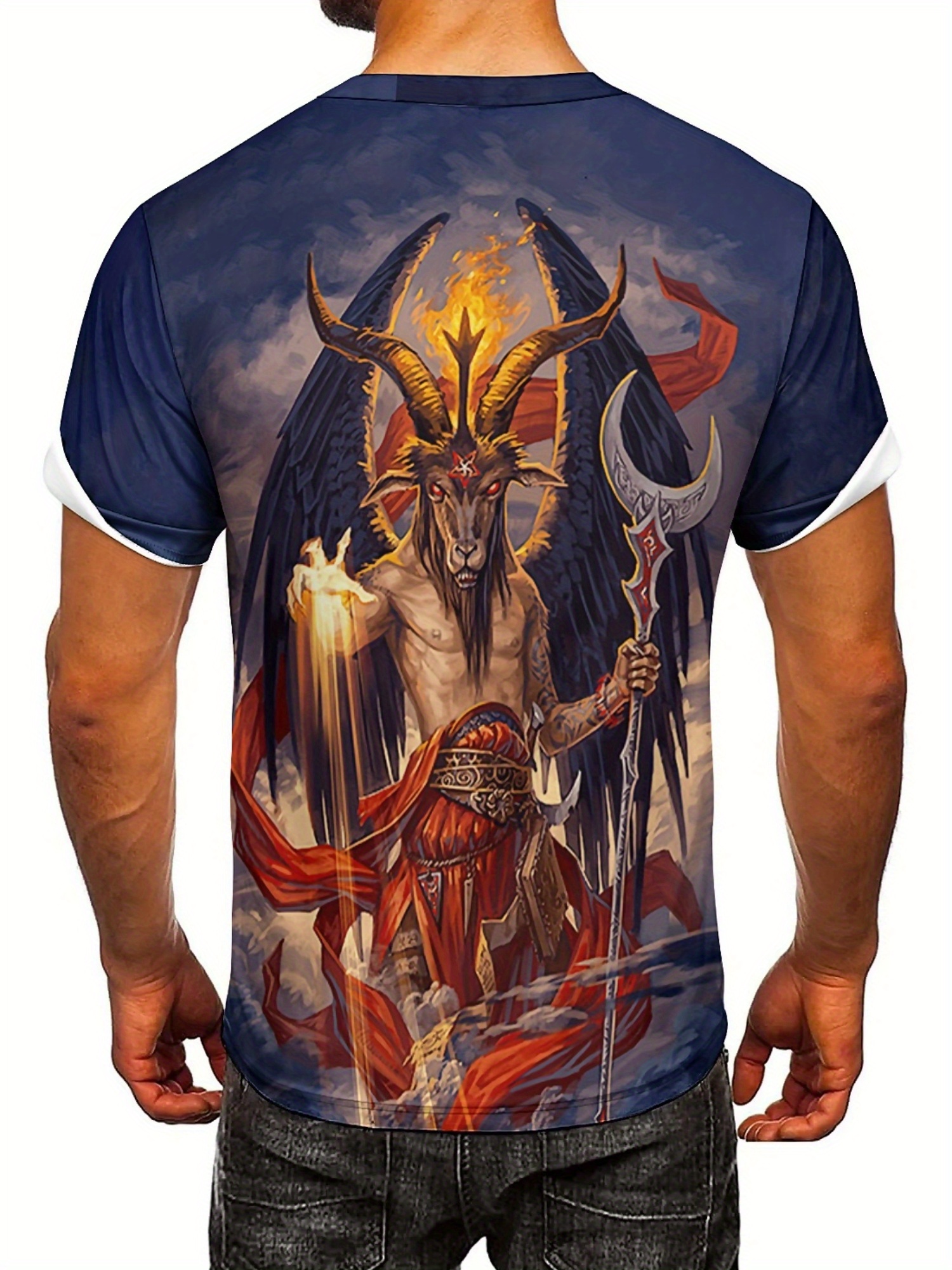 Men's 3D Demon Print T-Shirt | - Tee Graphic Print incelemesi ve fiyatı