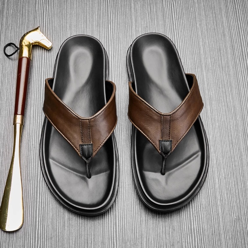 2026 Summer New Mens Genuine L - Flip Flop Leather Men incelemesi ve fiyatı